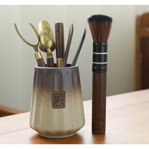 Chinese Tea Ceremony Kungfu Tea Set Accessories Ebony Tea Ceremony Six Gentlemen Tea Clip Tea Spoon Chinese Tea Making Tools