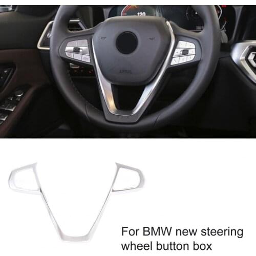 Steering Wheel Button Frame No Fade Rust-proof Shiny White Steering wheel Button Frame Trim Cover for BMW 3 Series/5 Series/6 Se