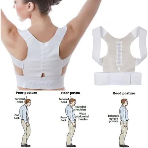 Corset Back Correction Magnetic Posture Corrector Straight Shoulder Brace Lumbar Support Pain Relief for Child Adult Women Men
