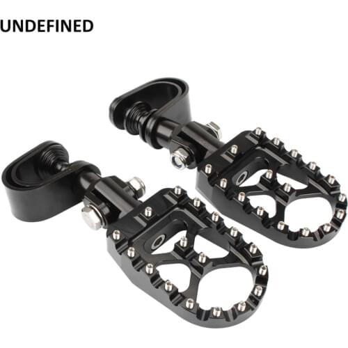 Motorcycle Highway Wide Foot Pegs MX Roating Footrest with Clamp 25-32mm For Harley Touring Road Glide Softail Dyna Wide Glide