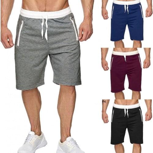 Men Shorts Summer Adjustable Breathable Drawstring Zipper Pockets Summer Short Pants for Daily Wear Running Sweatpants Plus Size