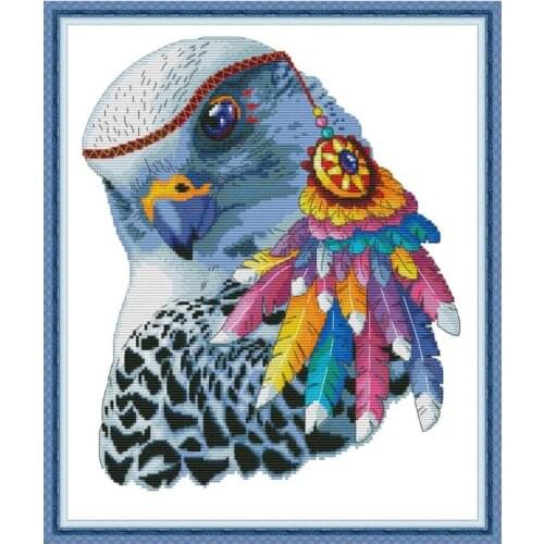 Rainbow eagle cross stitch kit aida 14ct 11ct count print canvas cross stitches needlework embroidery DIY handmade