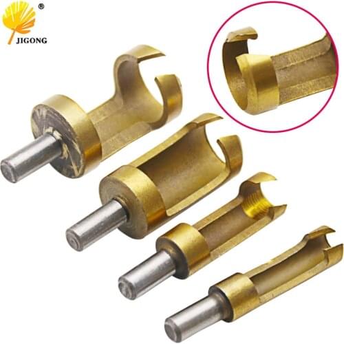 4PCS Titanium Round Shank Plug Cutter Set 6-16mm Hole Wood Drill Bit Power Tool