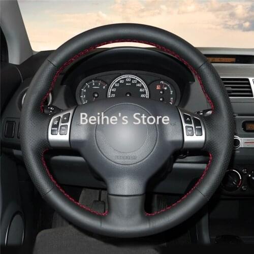 Car Steering Wheel Cover Hand-stitc​h on Wrap Cover Car interior decoration For Suzuki Swift 2011 2012 2013