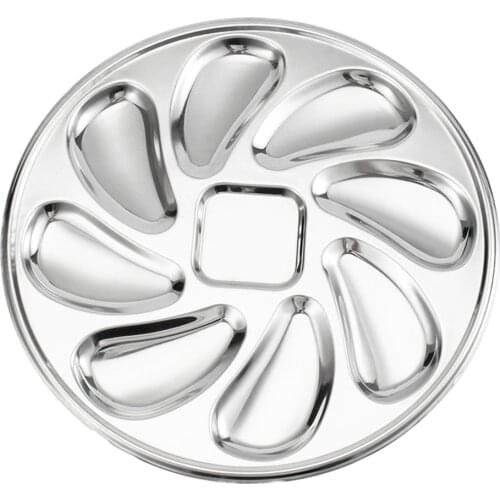 Stainless Steel Oysters Dinner Plate Slots Clam Oyster Serving Grilling Pan