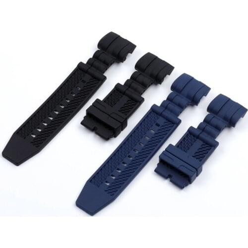 High quality 26mm black blue silicone watch strap for Invicta Bolt men watchband bracelet belt sports waterproof