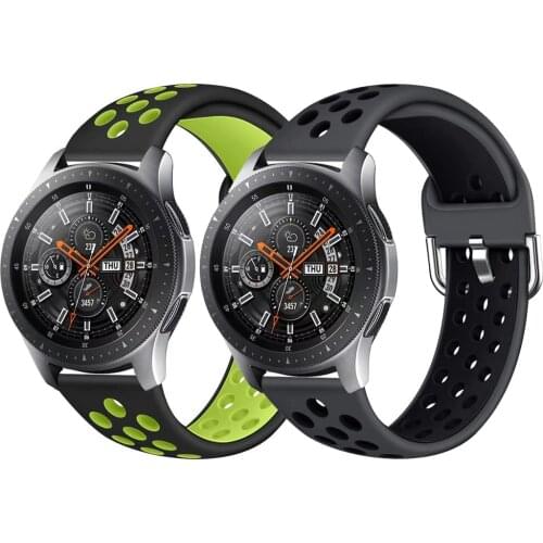 22mm 20mm Silicone strap for Samsung watch 46mm 42mm/Huawei watch GT2/Amazfit bip Two-tone replacement strap for Samsung watch 3