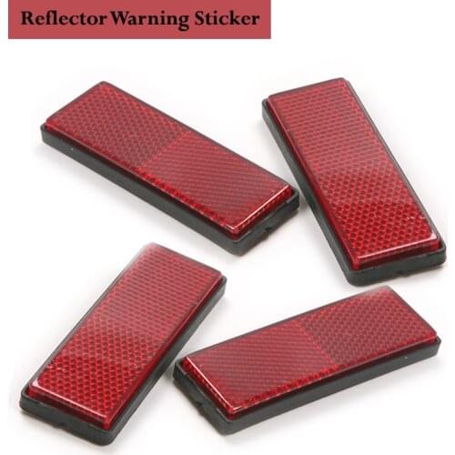 4Pcs Reflector Sticker Plastic Safety Warning Reflectors Exterior Accessories for Car Motorcycle Truck Bicycle Easy to install