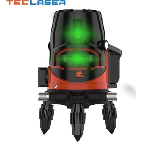 TECLASER Laser Level 2/3/5 Cross Lines Self-Leveling Green Beam 360 Rotatable Horizontal Vertical Radius Alternating Direct Tool