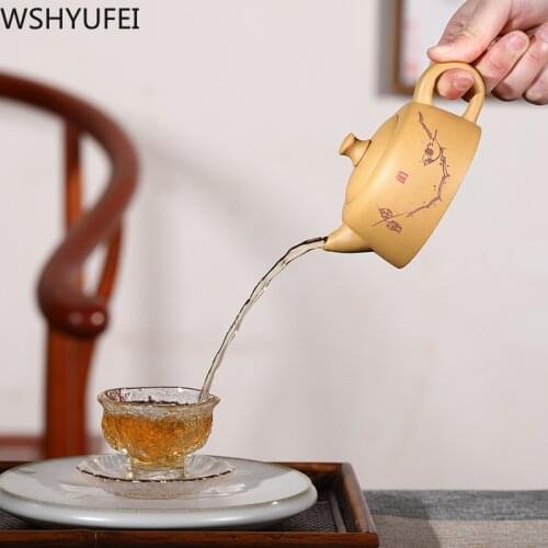 WSHYUFEI Authentic Yixing Purple Clay Teapot Famous Handmade Tea set Original Mine Purple Mud teapot Chinese Teaware 170ml