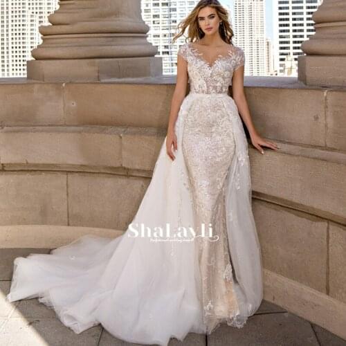 Vintage Mermaid Wedding Dresses Soft Satin Beach Bridal Gowns V-neck Sleeveless Lace Appliques Party Gowns Vestido De Novia