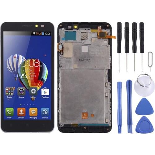 LCD Screen and Digitizer Full Assembly with Frame for Lenovo A606