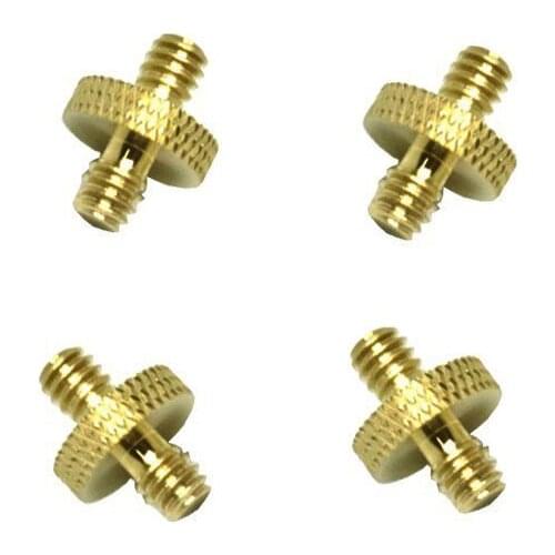 1/4" Male Screw Adapter (Brass) for Camera Cage, Shoulder Rig, Tripod, Socket Studio, Lighting Equipment, LED Panel, GoPro- 4 Pa