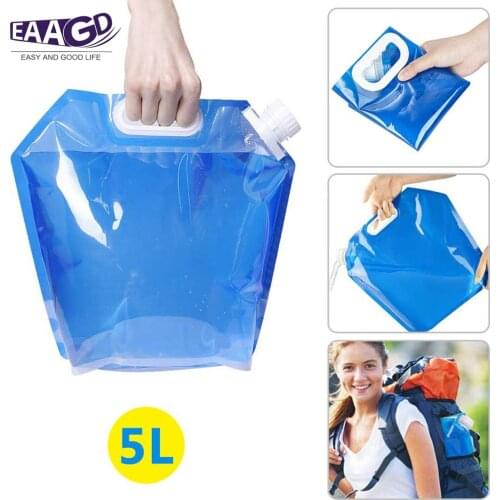 1Pcs 5L Foldable Plastic Kettle Water Carrier, Collapsible Water Container Portable Water Storage Tank Carriers for Camping