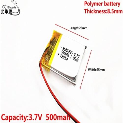 3.7V,500mAH,802525 852526 polymer lithium ion / Li-ion battery for GPS,mp3,mp4,mp5,dvd,bluetooth,model toy mobile bluetooth