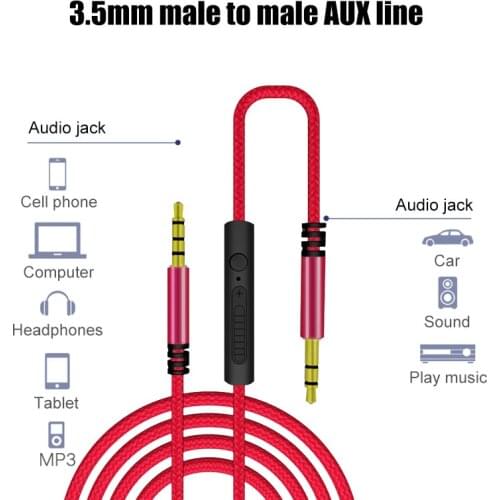 1.2m 3.5mm Audio Cable Male To 3.5mm Speaker Male Jack Cord Stereo Audio Aux Cable c Auxiliary Audio For PC Car Speaker with Mic