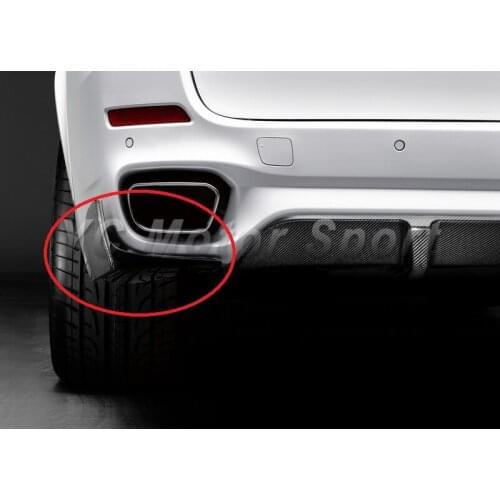 Car Accessories Carbon Fiber P Style Rear Bumper Spats Fit For 2013-2014 F15 X5 M-Tech M-Sport Rear Bumper Caps Side Splitter