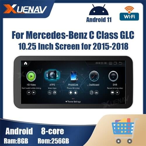 10.25 Inch GPS Navigation For Mercedes Benz C Class GLC 2015 2016 2017 2018 DVD Player car radio Multimedia 2 din