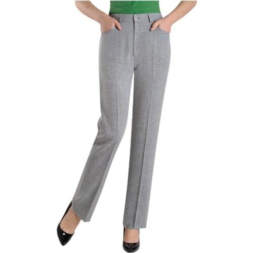 2020 Autumn Summer Female Trousers Women Pants High Waist Straight Pants Plus Size Casual Pants Trousers Women LY208