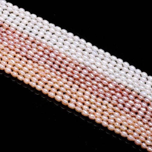 Natural Freshwater Pearl Beads High Quality irregular shape Punch Loose Beads for DIY Necklace Bracelet Jewelry Making 3.8mm