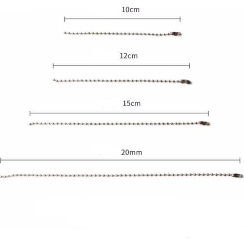 50pcs 2.4mm Ball Beads Chains Bulk with Connector fits Key Ring Chain/Dolls/Label hand tag Connector DIY Jewelry Handmade Z921