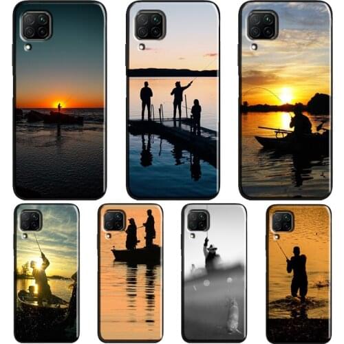 Bass Fishing Lake Sunset Fisherman Case For Huawei P Smart 2019 Z P10 P20 P30 P40 Lite Pro Mate 20 10 Lite 30 Pro Coque