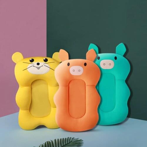Baby Bath Cushion Portable Mat Newborn Bath Animal Cartoon Cute Anti-Slip Cushion Seat Infant Baby Non-slip Safety Security Seat