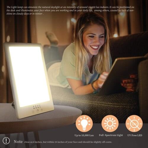 Daylight Therapy Lamp Sad Light 3200k Happy Mood Light Touch Dimmable For Winter Anti Depression Led Nightlights Sad Therapy