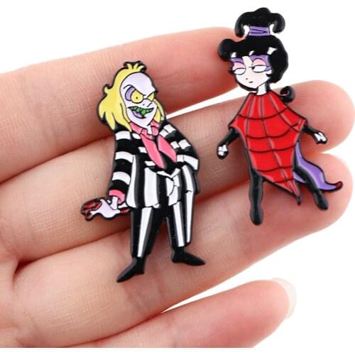 DZ1826 Couples Anime Halloween Enamel Pins Brooches Woman Men Backpack Bags Badge Fashion Lapel Jewelry Friends Birthday Gifts