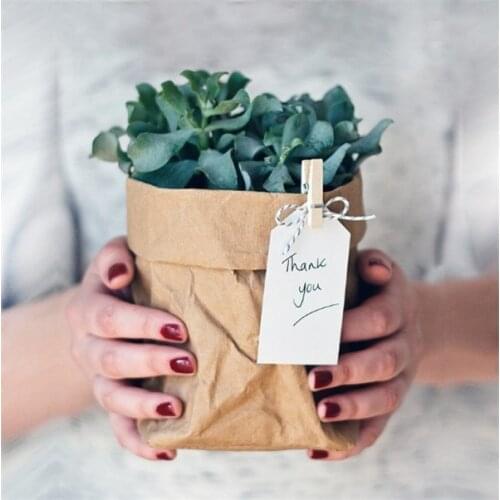 Environmentally friendly kraft paper waterproof Flowerpot Flower Pot storage Desktop Storage Basket Sundries Storage Box Cabinet