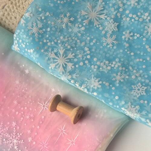 Gradient Mesh Fabric Sky Blue Color Tulle Mesh For Long Skirt Dress Hand-made Garment Material