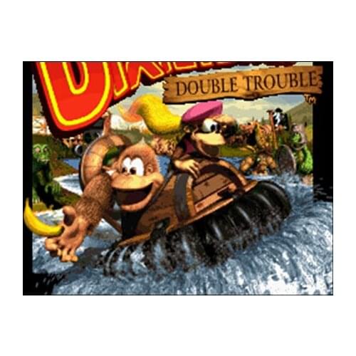 DK Country 3 - Dixie Kongs Double Trouble NTSC Version 16 Bit 46 Pin Big Gray Game Card For USA Game Players