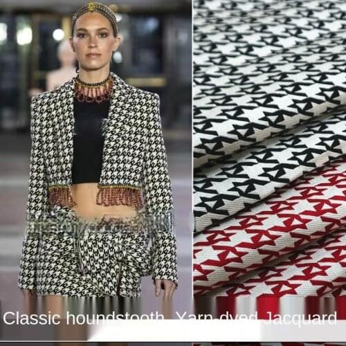 Classic houndstooth pattern yarn-dyed jacquard suit jacket garment fabric, sewing fabric factory shop is not out of stock