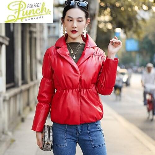 Short Women Genuine Leather Sheepskin Coat Female Autumn Winter Down Jacket Warm Parka Mujer Chaqueta Qbl-yr01 Pph1597
