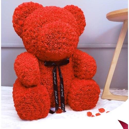 Creative toy lovely rose design foam teddy bear toy PE rose flowers bear soft doll birthday gift b2410