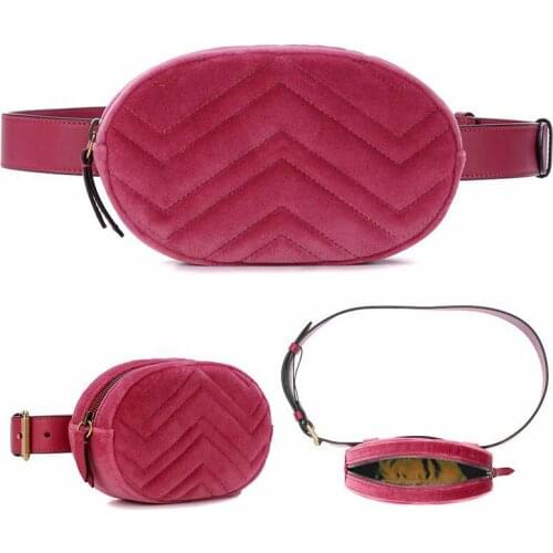 2019 New Bags for Women Pack Waist Bag Women Round Belt Bag Luxury Brand Leather Chest Handbag Beige New Fashion velvet bag