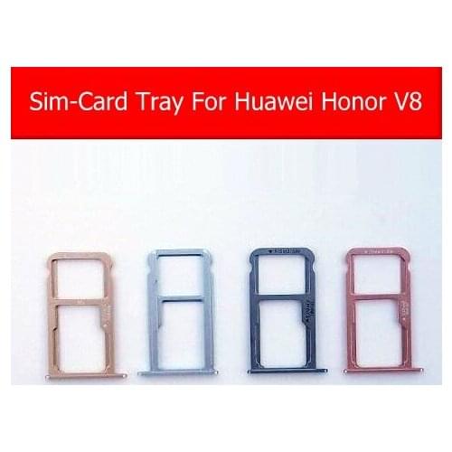 Genuine Memory & SIM Card Tray For Huawei Honor V8 AL-20 SD & Sim Card Holder adapter slot Mobile Phone Small Parts Replacement