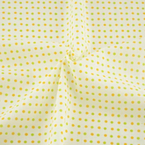 100% Cotton Fabric Sewing Printed Orange and Green Dots Designs Tecido Scrapbooking Cloth Patchwork Home Textile Fat Quarter CM