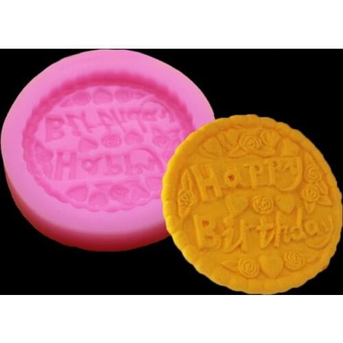 Happy Birthday Chocolate Silicone Mold, Fondant Cake Mold Dessert Pastry Art Deco Styling Molde De Silicone baking tools