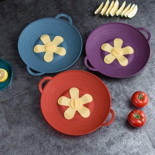 Silicone Anti-overflow Pot Cooking 3D Flower Silicone Lid Spill Stopper Silicone Cover For Pan Kitchen Accessorice Tool Pot Lid
