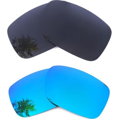 Black & Ice Blue Mirrored Polarized Replacement Lenses for X Squared Frame 100% UVA & UVB