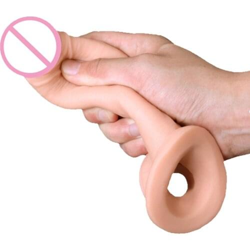 Super Soft Reusable Condoms Dildo Cock Rings Realistic Male Dick Penis Sleeve Extender Enlargement Delay Time Sex Toys For Men
