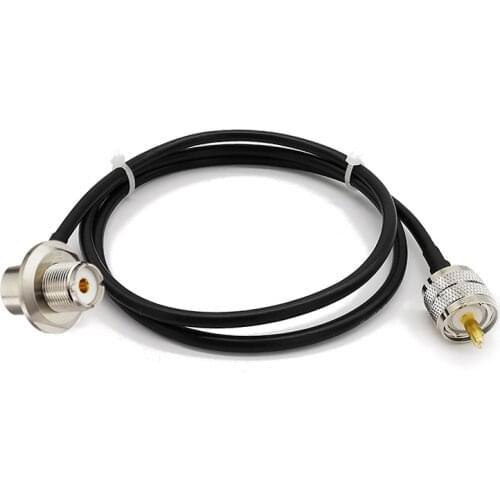 UHF PL-259 Male to UHF Female Right Angle Bulkhead Mount RG58 Extension Cable SO-239 Pigtail Connector for Hamdheld Ham Radio