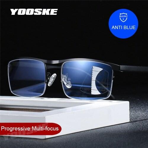 Intelligent Multifocal progressive reading glasses for men women near and dual-use Anti-Blue Light automatic adjustment Eyewear