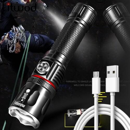 1809COB Super Powerful LED Flashlight XM-L2 U3 Tactical Torch Lamp Ultra Bright Lantern USB Rechargeable Linterna Waterproof