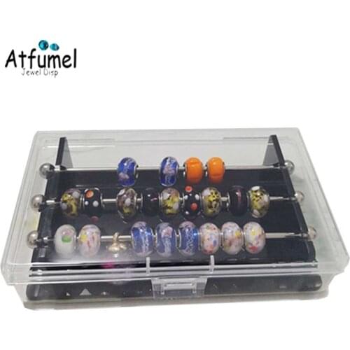 Acrylic Beads Jewelry Box Charms Assorted Storage Collection Tray Bracelet DIY Display Holder Bar Organizer Serado Case