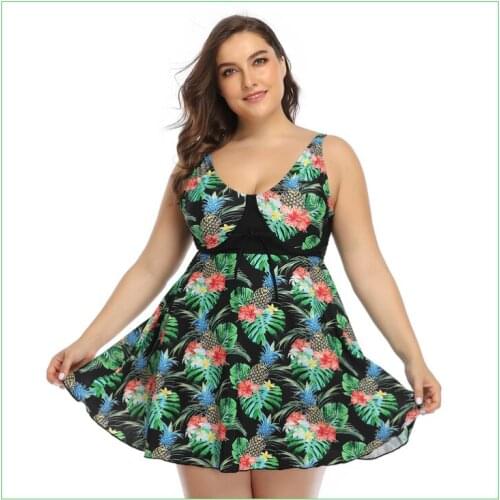Women Print Flamingo pineapple Bikini Sets Cover-ups Set Sleeveless Cover Up Dress Two Piece Swimwear Beach Dresses 5XL SW161
