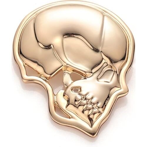 Gold Color Skull Brooch Medical Jewellery Head Bones Gift for Doctors/Nurses/Students/Therapist/Graduation Tie Pins Wholesale