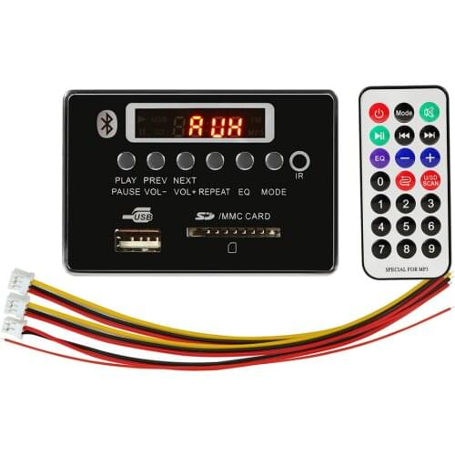 1pcs New Bluetooth Hands-free MP3 Decoder Board Module Car USB MP3 Player Integrated Remote Control USB FM Aux Radio for Car