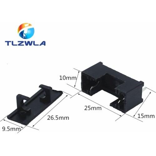 10PCS 5x20mm fuse holder PCB welded plate FUSE holder 5*20 black FUSE box MF563-4A250V with cover